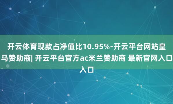 开云体育现款占净值比10.95%-开云平台网站皇马赞助商| 开云平台官方ac米兰赞助商 最新官网入口