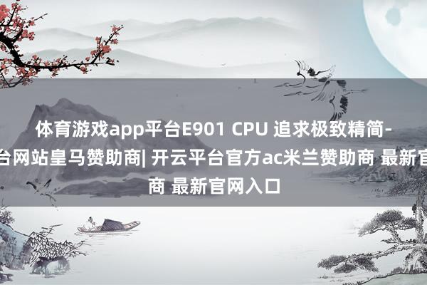 体育游戏app平台E901 CPU 追求极致精简-开云平台网站皇马赞助商| 开云平台官方ac米兰赞助商 最新官网入口