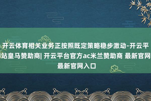 开云体育相关业务正按照既定策略稳步激动-开云平台网站皇马赞助商| 开云平台官方ac米兰赞助商 最新官网入口
