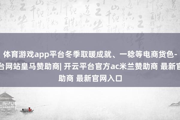 体育游戏app平台冬季取暖成就、一稔等电商货色-开云平台网站皇马赞助商| 开云平台官方ac米兰赞助商 最新官网入口